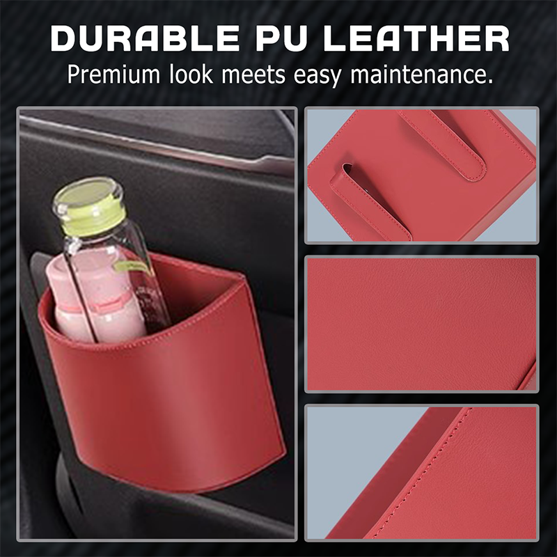 ⏰🔥 ¡OFERTA 50% OFF! 🚗✨ Organizador Portavasos de Piel PU para Coche – Mantén Bebidas y Objetos Esenciales Siempre al Alcance 🥤📱