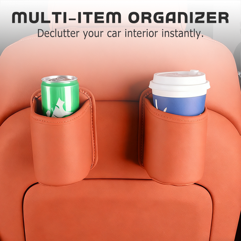 ⏰🔥 ¡OFERTA 50% OFF! 🚗✨ Organizador Portavasos de Piel PU para Coche – Mantén Bebidas y Objetos Esenciales Siempre al Alcance 🥤📱