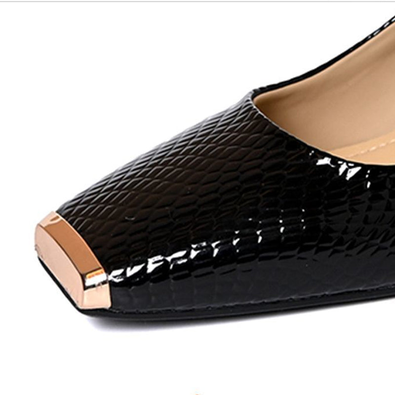 Zapatos de tacón bloque para mujer con estampado de serpiente