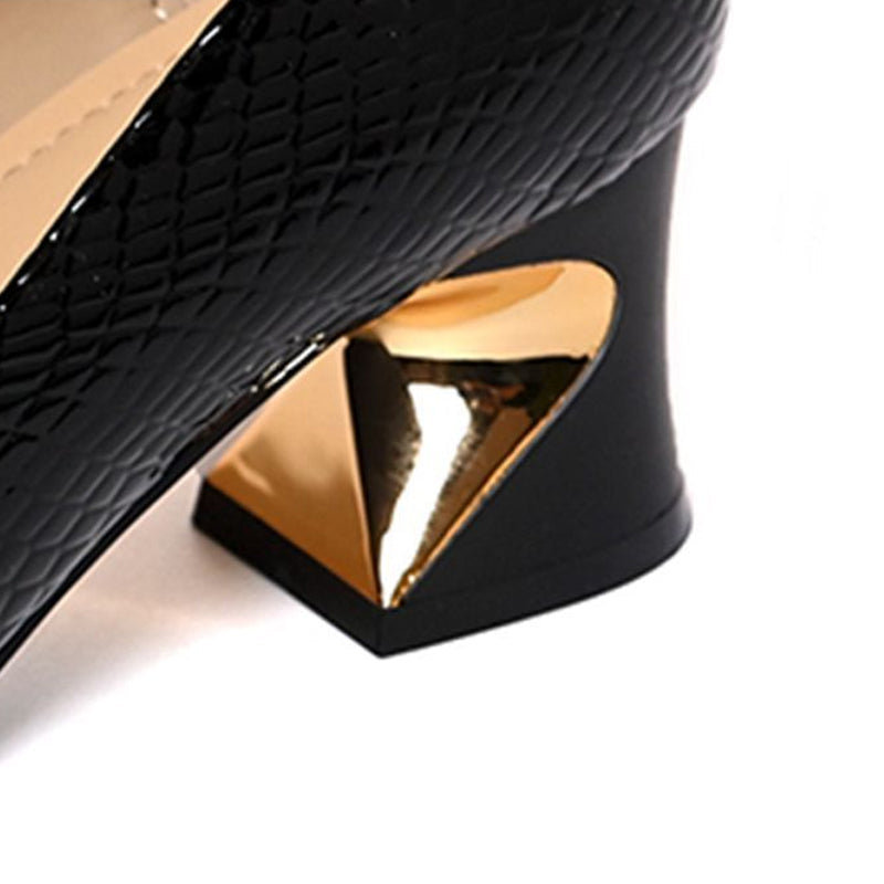 Zapatos de tacón bloque para mujer con estampado de serpiente