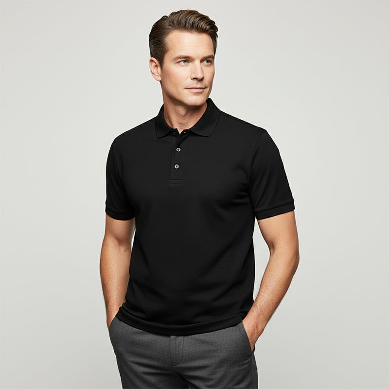 Playera con Cuello Camisero para Hombre de Manga Corta y Secado Rápido
