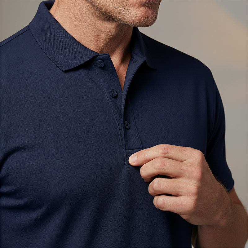 Playera con Cuello Camisero para Hombre de Manga Corta y Secado Rápido