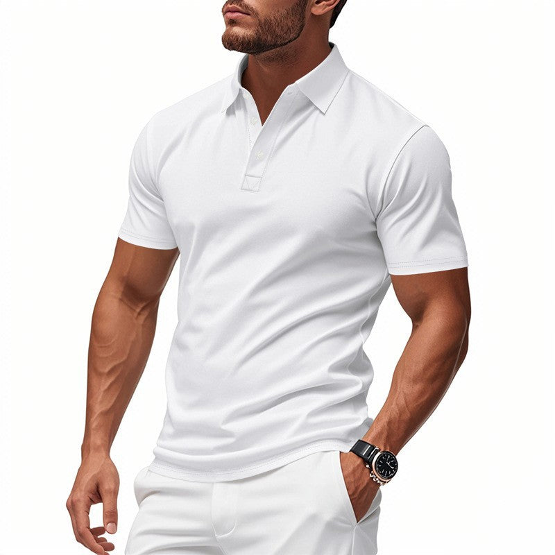 Playera con Cuello Camisero para Hombre de Manga Corta y Secado Rápido