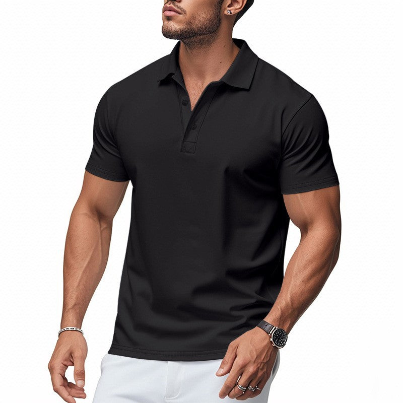 Playera con Cuello Camisero para Hombre de Manga Corta y Secado Rápido