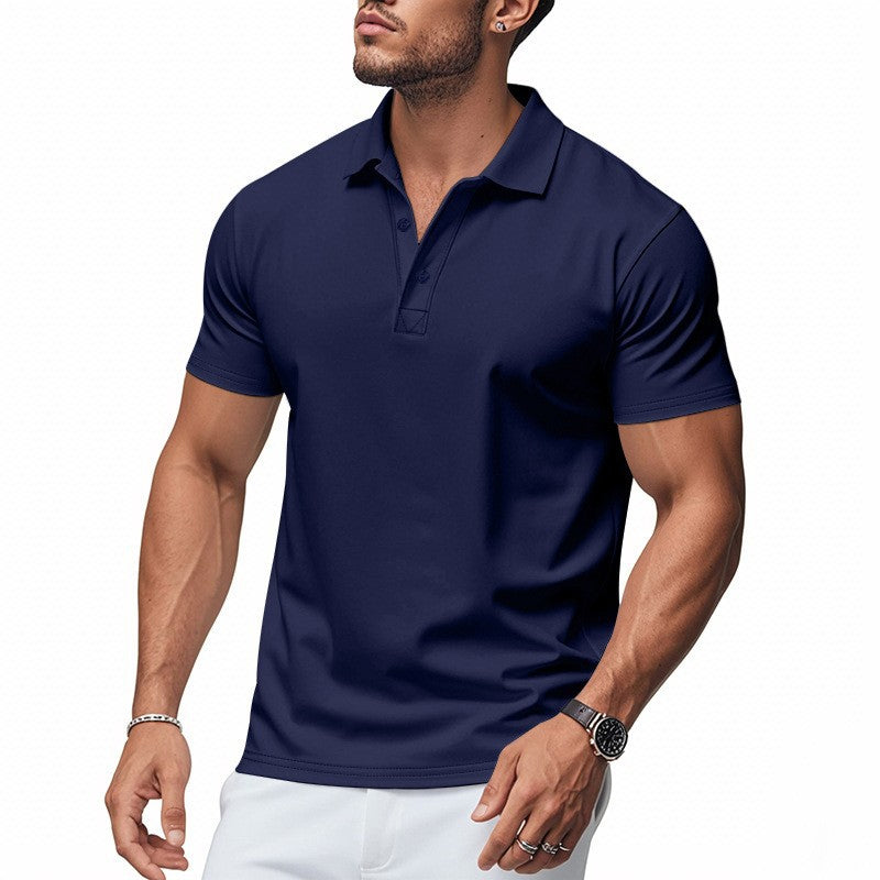 Playera con Cuello Camisero para Hombre de Manga Corta y Secado Rápido