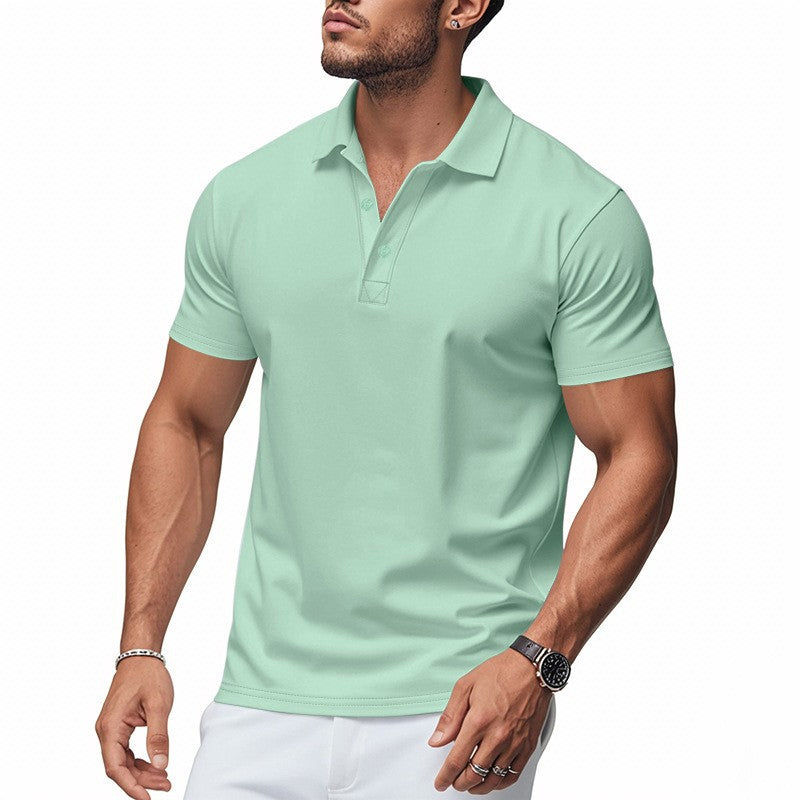 Playera con Cuello Camisero para Hombre de Manga Corta y Secado Rápido