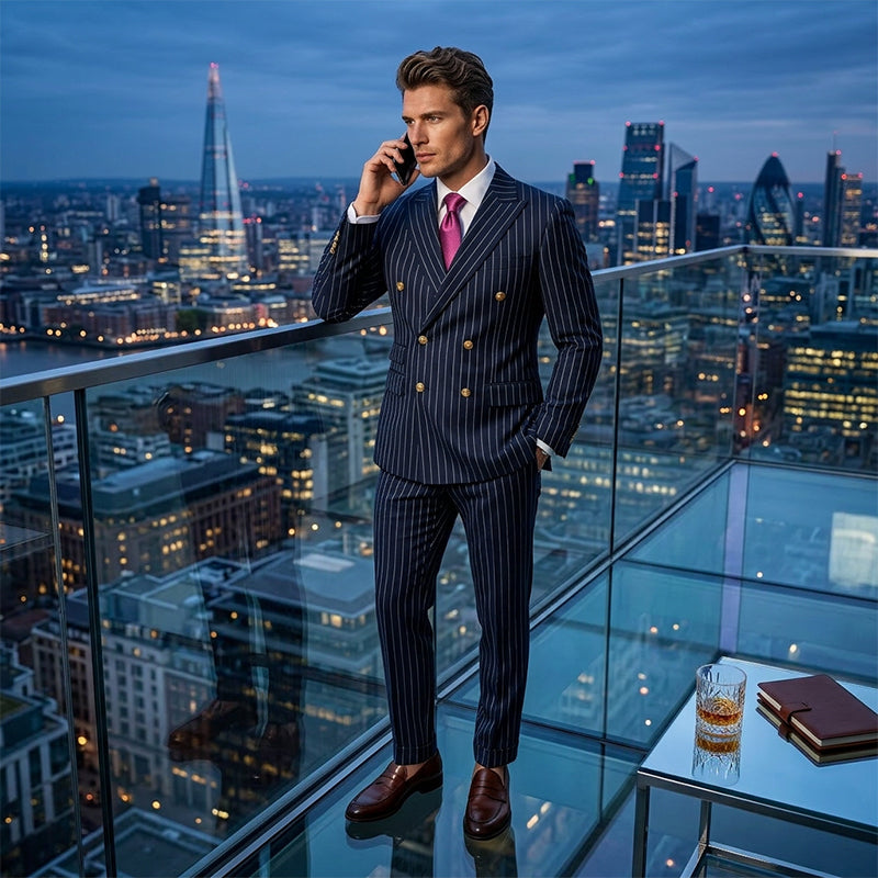 【ENVÍO GRATIS】¿Trajes que no te quedan bien? Rayas finas que estilizan, corte ajustado que realza. 👔✅