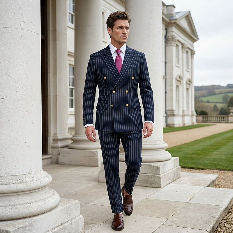 【ENVÍO GRATIS】¿Trajes que no te quedan bien? Rayas finas que estilizan, corte ajustado que realza. 👔✅