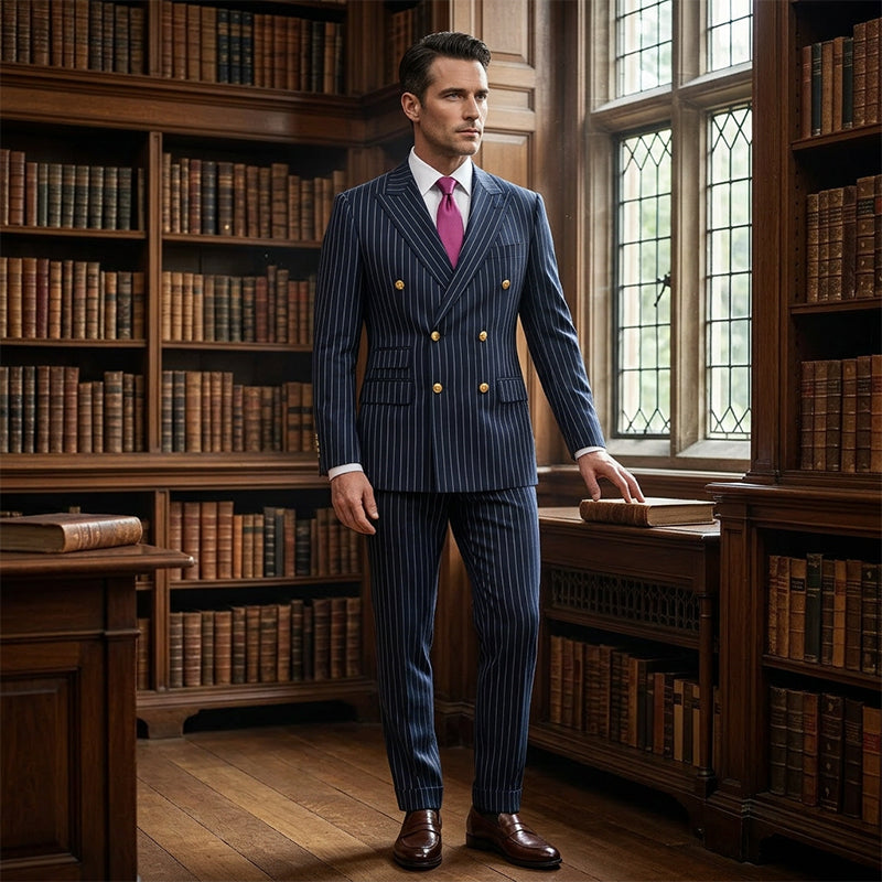 【ENVÍO GRATIS】¿Trajes que no te quedan bien? Rayas finas que estilizan, corte ajustado que realza. 👔✅
