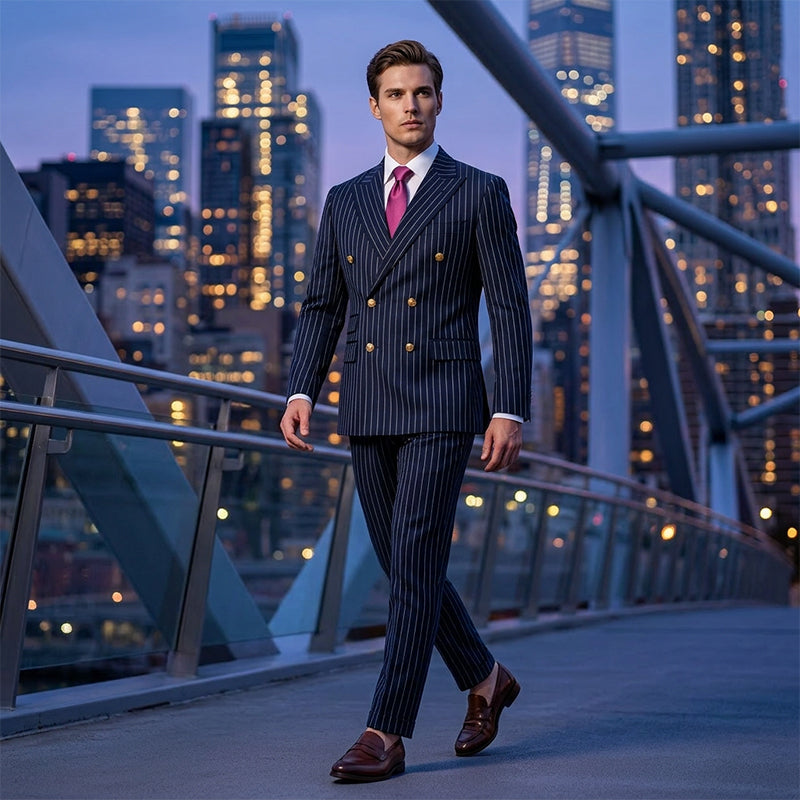 【ENVÍO GRATIS】¿Trajes que no te quedan bien? Rayas finas que estilizan, corte ajustado que realza. 👔✅