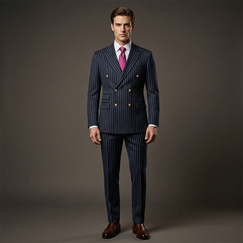【ENVÍO GRATIS】¿Trajes que no te quedan bien? Rayas finas que estilizan, corte ajustado que realza. 👔✅