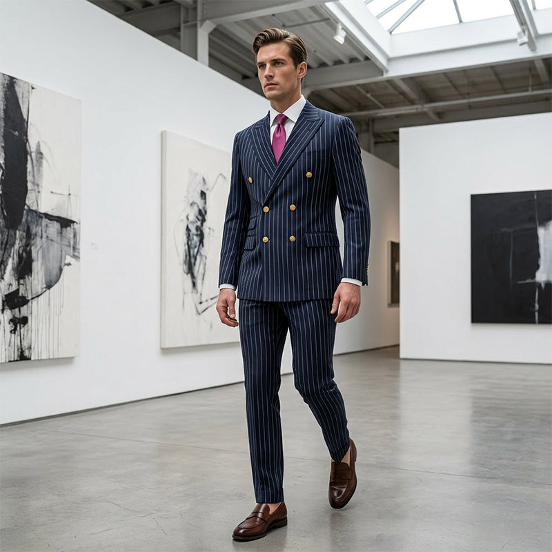 【ENVÍO GRATIS】¿Trajes que no te quedan bien? Rayas finas que estilizan, corte ajustado que realza. 👔✅