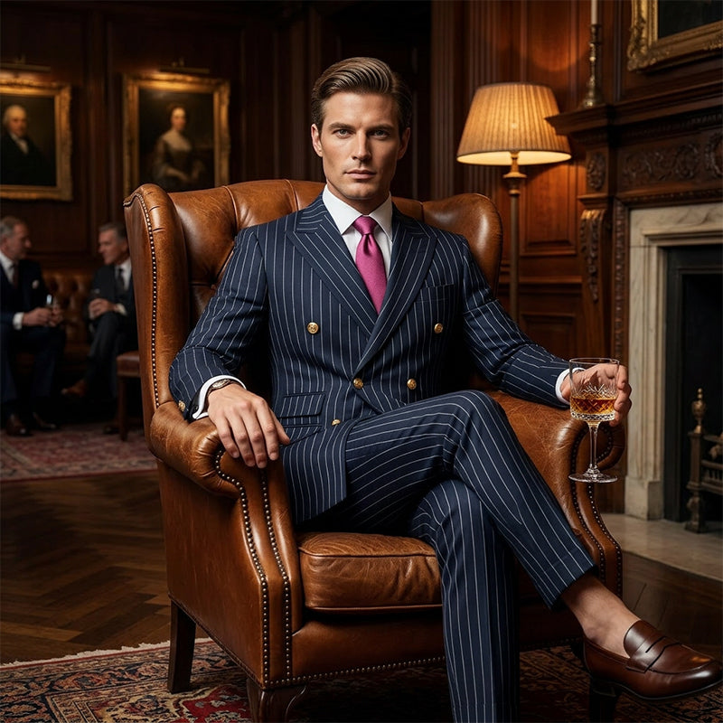 【ENVÍO GRATIS】¿Trajes que no te quedan bien? Rayas finas que estilizan, corte ajustado que realza. 👔✅