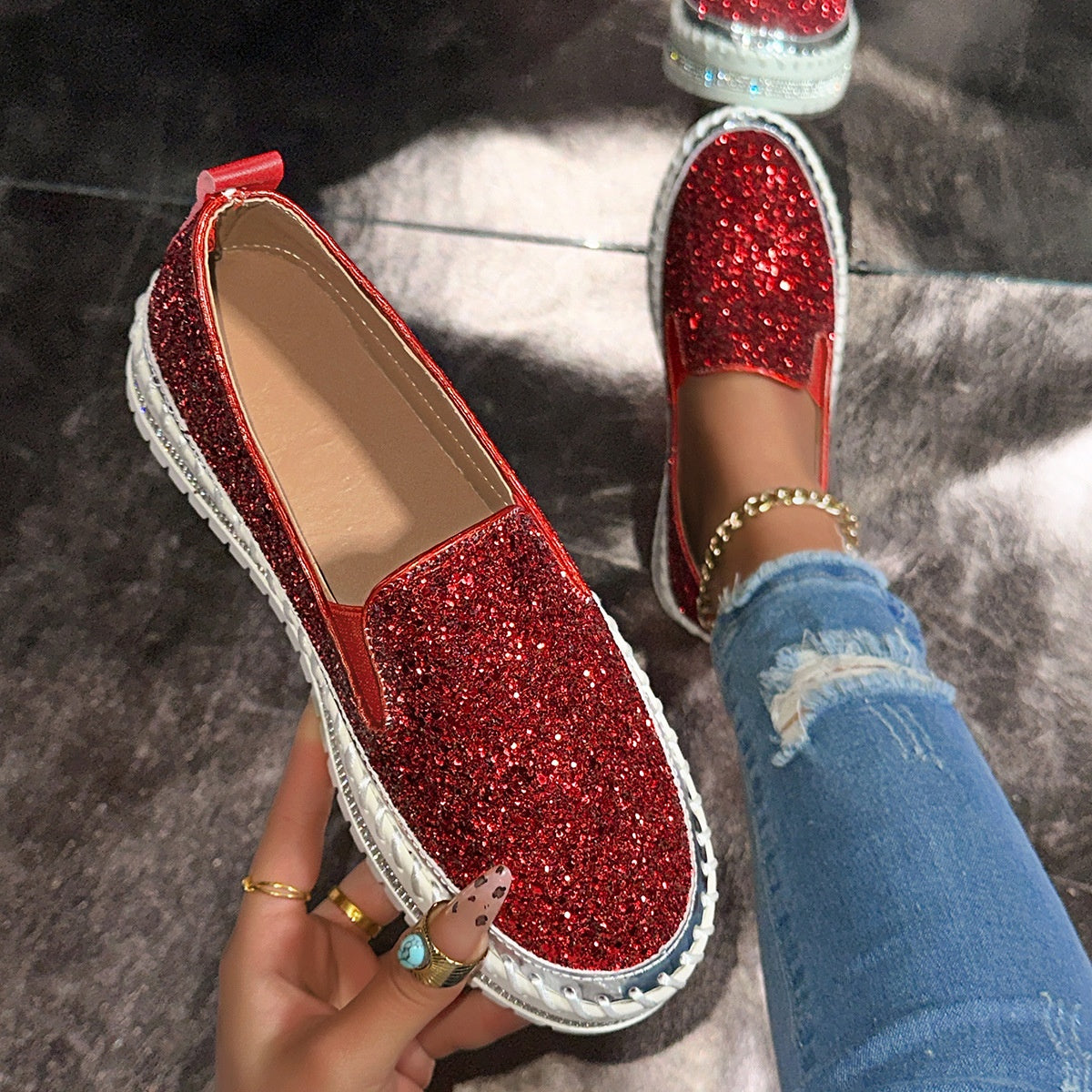 ⏳ 50% de descuento por tiempo limitado ⏰ Zapatos casuales y cómodos sin cordones para mujer ✨🥿