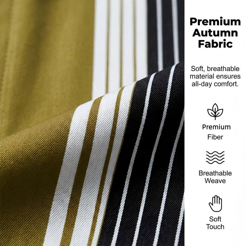 👔 Conjunto de 2 piezas: camisa a rayas y pantalón para hombre✨ Estilo sin esfuerzo ✅
