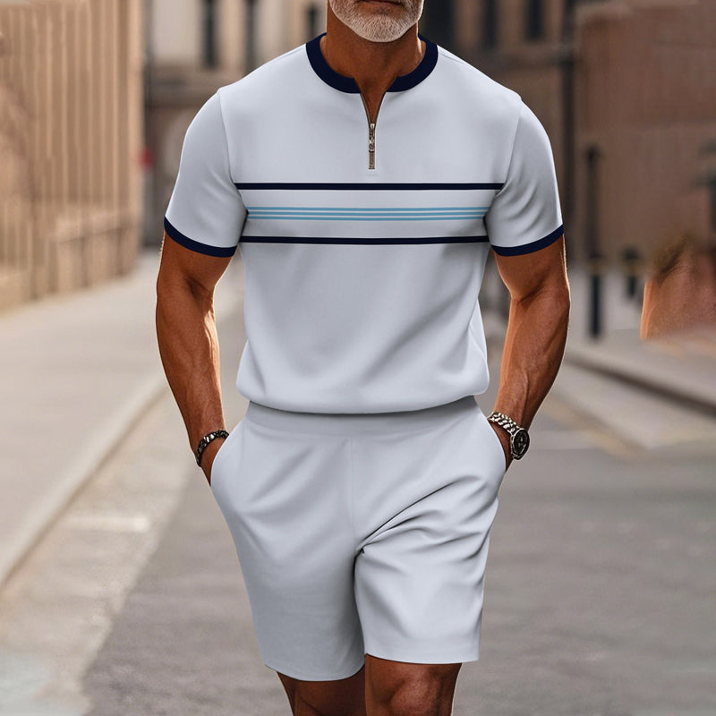 Set de camiseta y pantalones cortos con cremallera cuarta de hombre