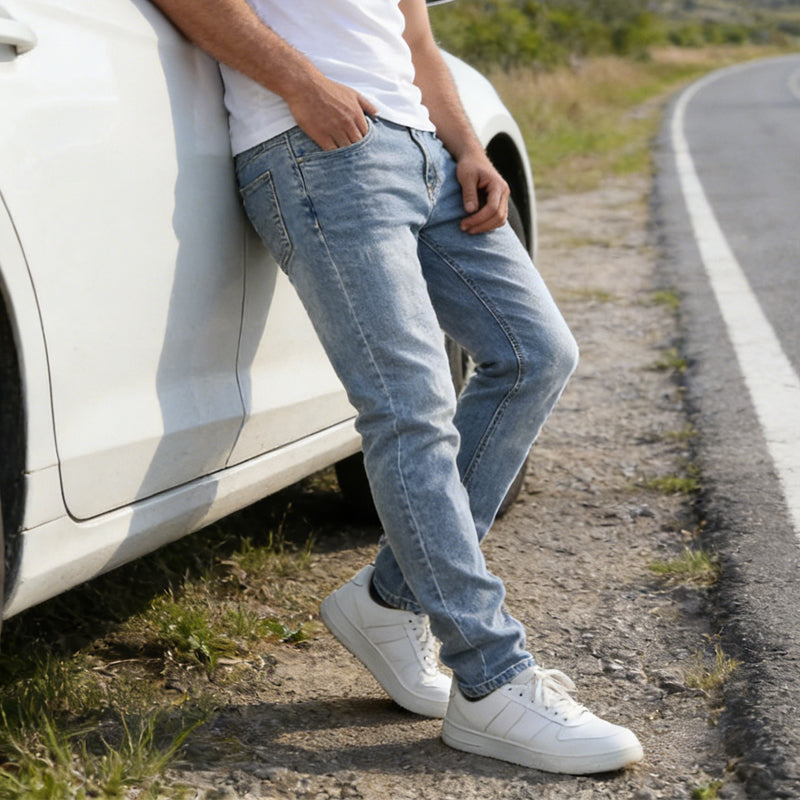 👖 Vaqueros Elásticos Ajustados para Hombre – Estilo Moderno y Comodidad Todo el Día ✨💪