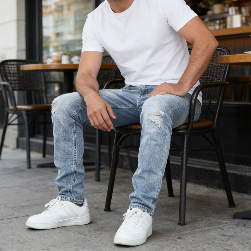 👖 Vaqueros Elásticos Ajustados para Hombre – Estilo Moderno y Comodidad Todo el Día ✨💪
