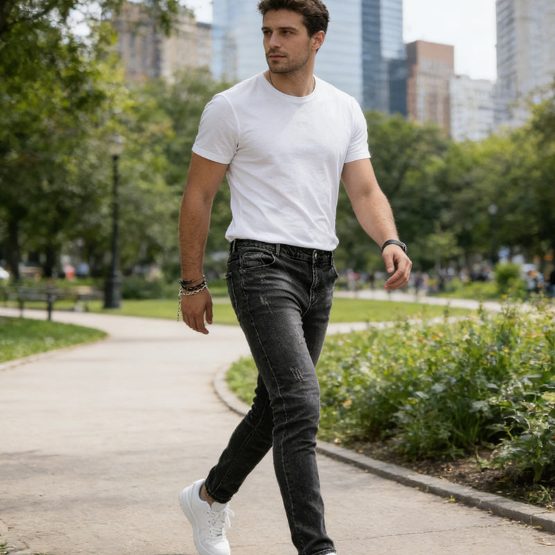 👖 Vaqueros Elásticos Ajustados para Hombre – Estilo Moderno y Comodidad Todo el Día ✨💪