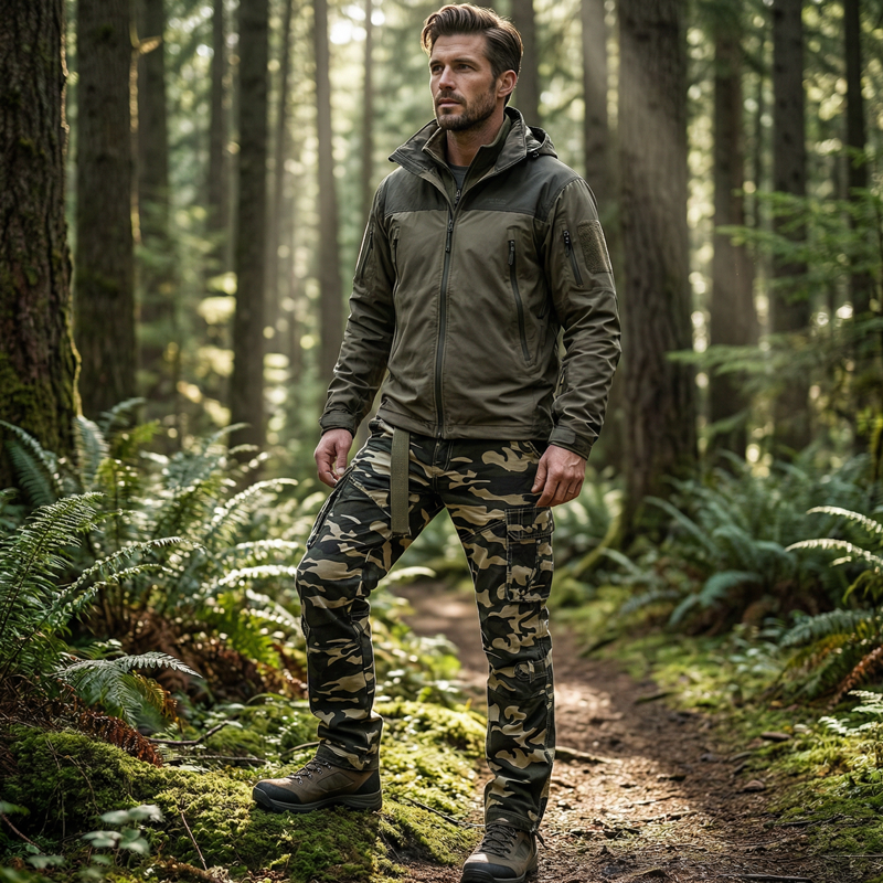 Pantalones cargo de camuflaje clásico masculino