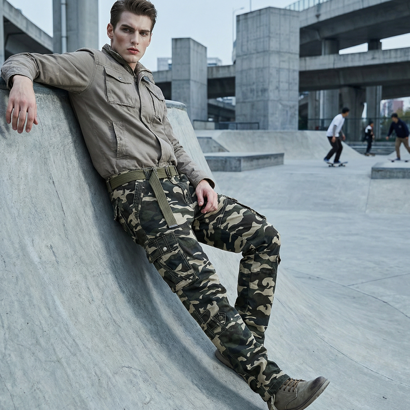 Pantalones cargo de camuflaje clásico masculino