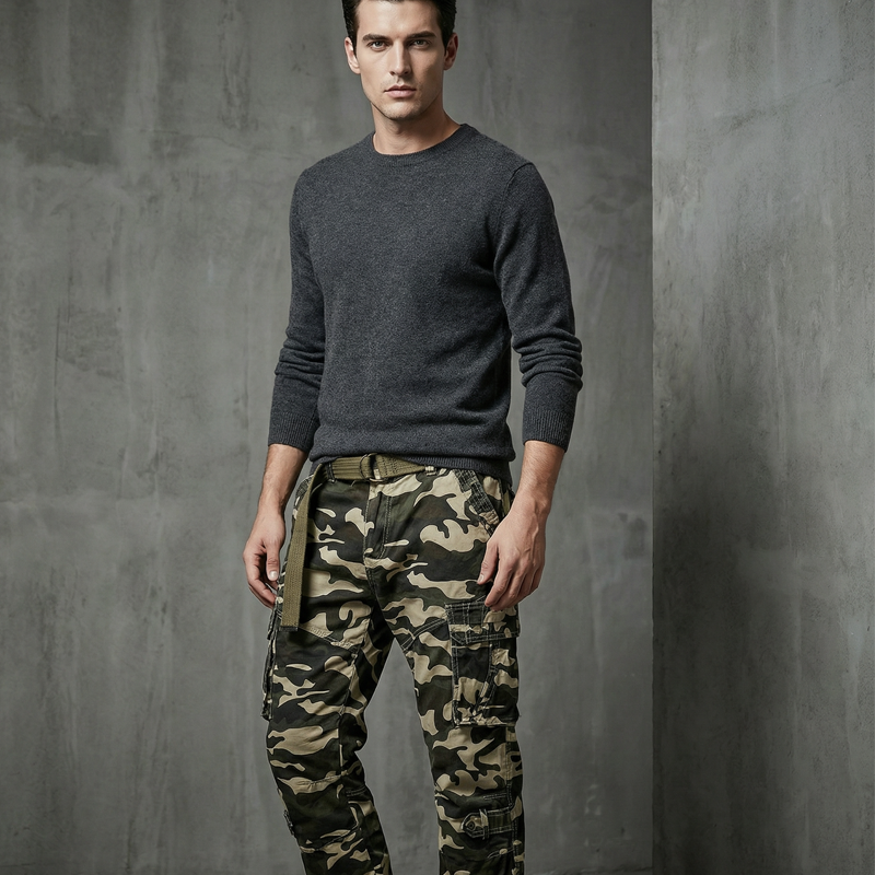 Pantalones cargo de camuflaje clásico masculino