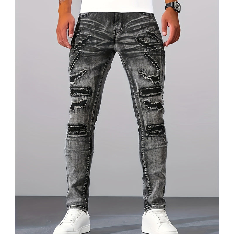 Jeans ajustados desgastados para hombre