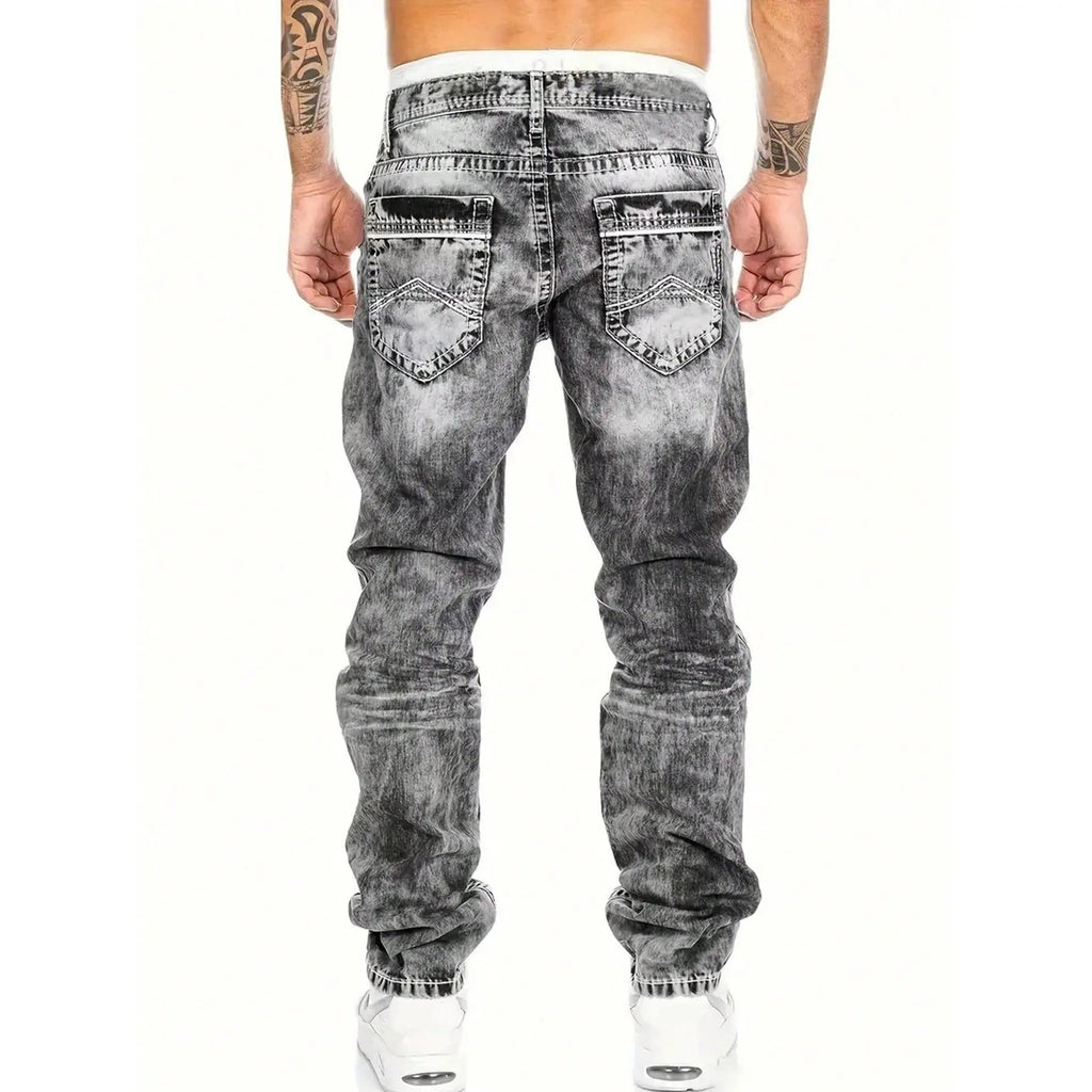 Vaqueros vaqueros elásticos creativos de moda masculina, estilo minimalista adecuado para el verano, estilo emo