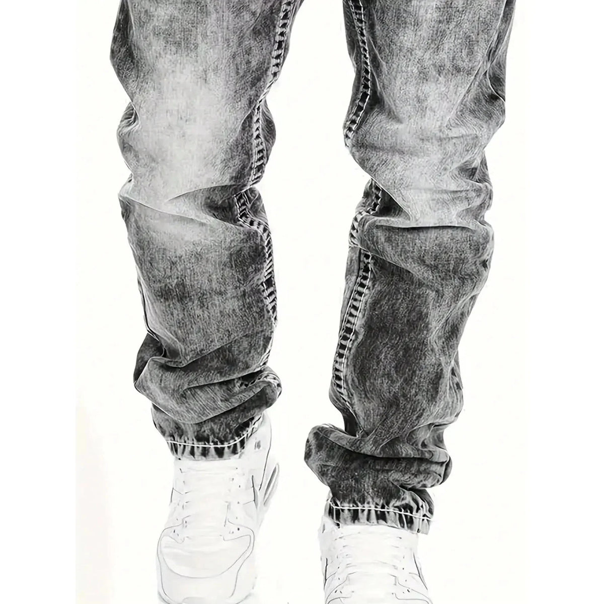Vaqueros vaqueros elásticos creativos de moda masculina, estilo minimalista adecuado para el verano, estilo emo