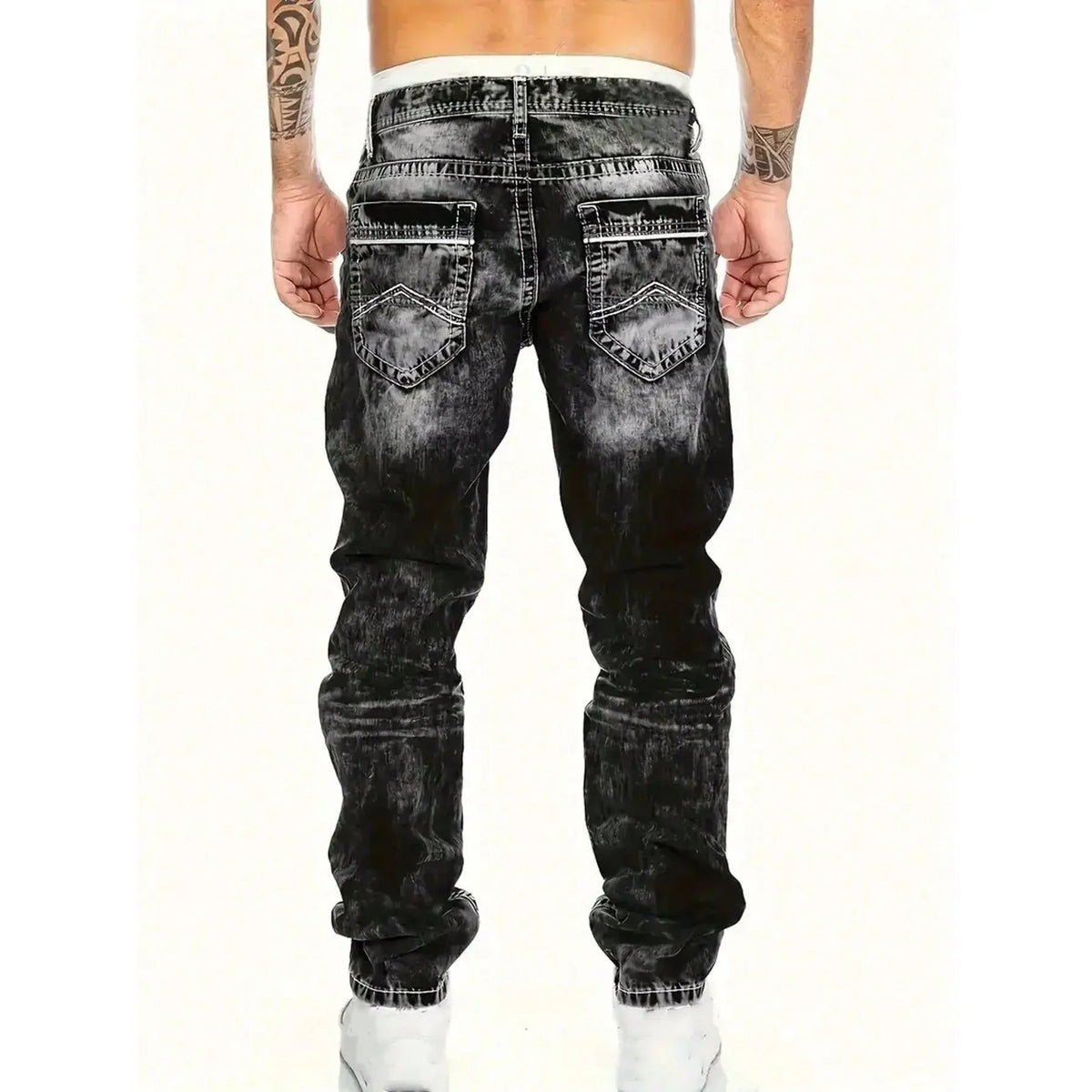 Vaqueros vaqueros elásticos creativos de moda masculina, estilo minimalista adecuado para el verano, estilo emo