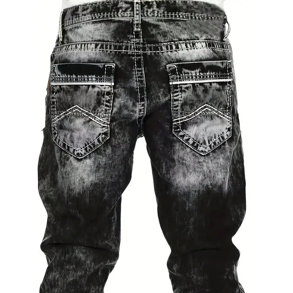 Vaqueros vaqueros elásticos creativos de moda masculina, estilo minimalista adecuado para el verano, estilo emo