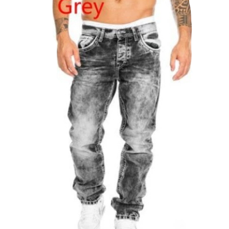Vaqueros vaqueros elásticos creativos de moda masculina, estilo minimalista adecuado para el verano, estilo emo