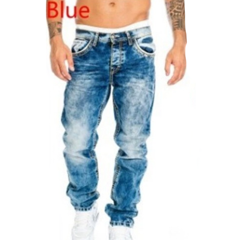 Vaqueros vaqueros elásticos creativos de moda masculina, estilo minimalista adecuado para el verano, estilo emo