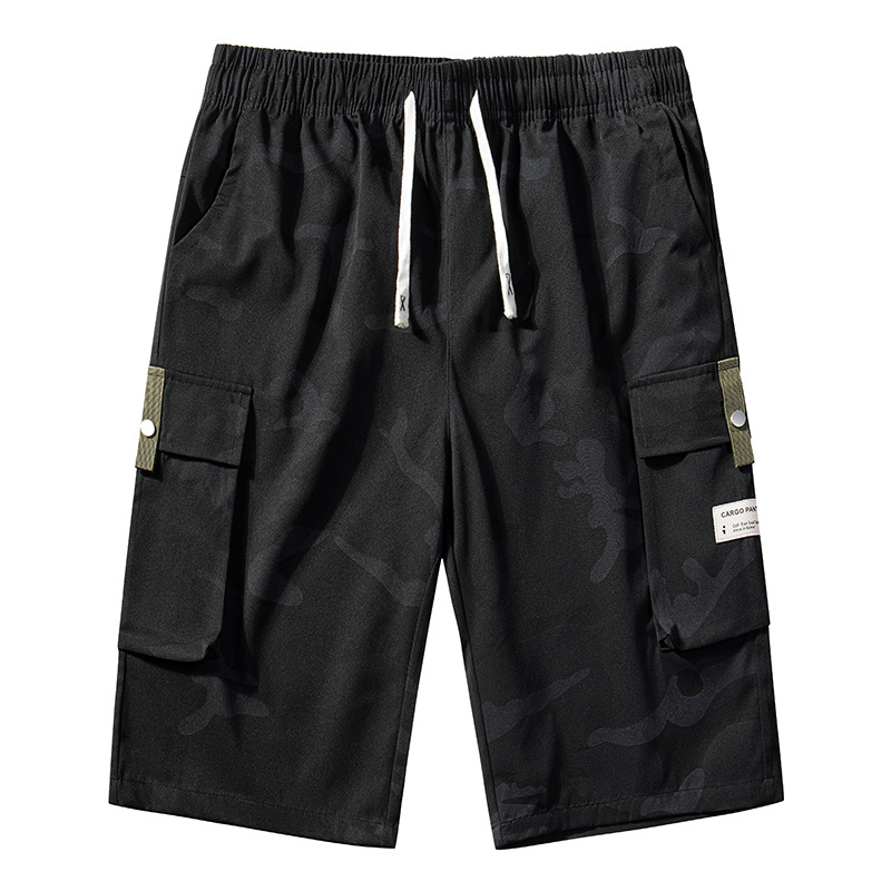 🔥Nueva llegada en oferta🔥 Pantalones Cortos Cargo Camuflaje para Hombre con Cintura de Cordón