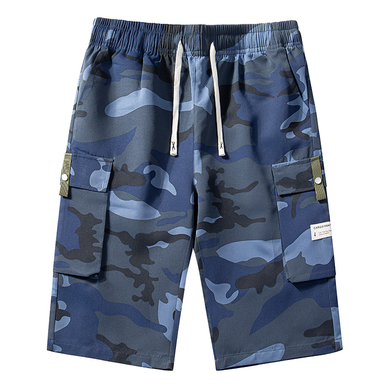 🔥Nueva llegada en oferta🔥 Pantalones Cortos Cargo Camuflaje para Hombre con Cintura de Cordón