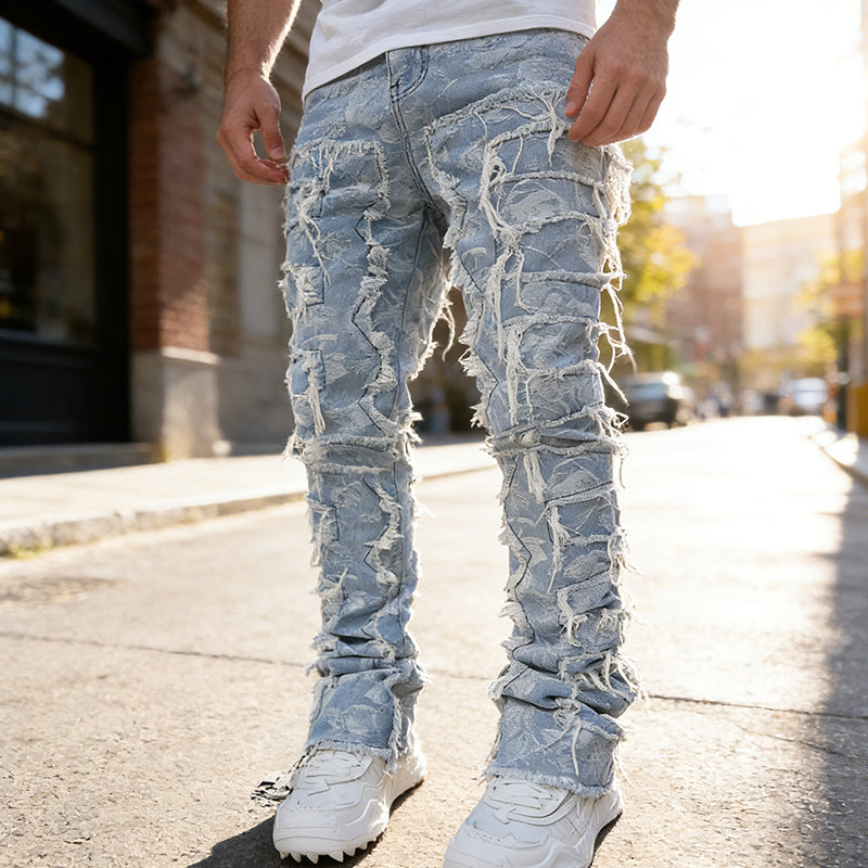 Wash Distressed Slim Fit Jeans