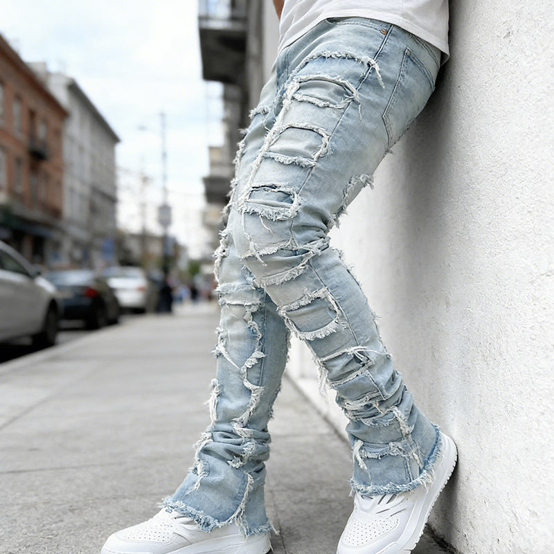 Wash Distressed Slim Fit Jeans