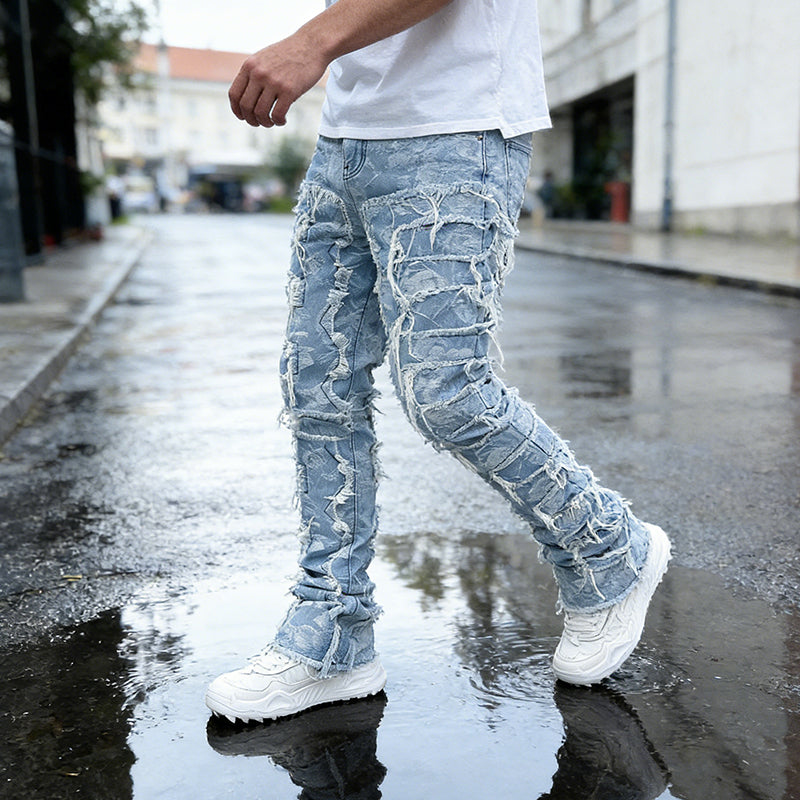 Wash Distressed Slim Fit Jeans