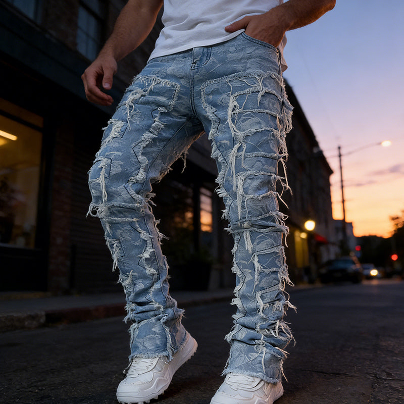 Wash Distressed Slim Fit Jeans