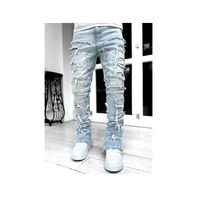 Wash Distressed Slim Fit Jeans