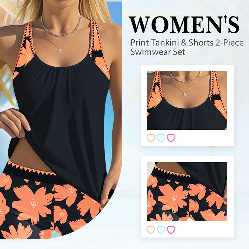 🥳2026 SÚPER VENTAS🥳💞¡+50K VENDIDOS!✨👙Conjunto de Baño 2 Piezas para Mujer - Tankini Estampado y Shorts