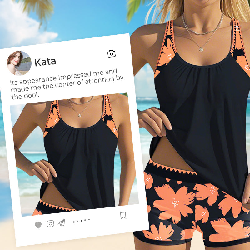 🥳2026 SÚPER VENTAS🥳💞¡+50K VENDIDOS!✨👙Conjunto de Baño 2 Piezas para Mujer - Tankini Estampado y Shorts