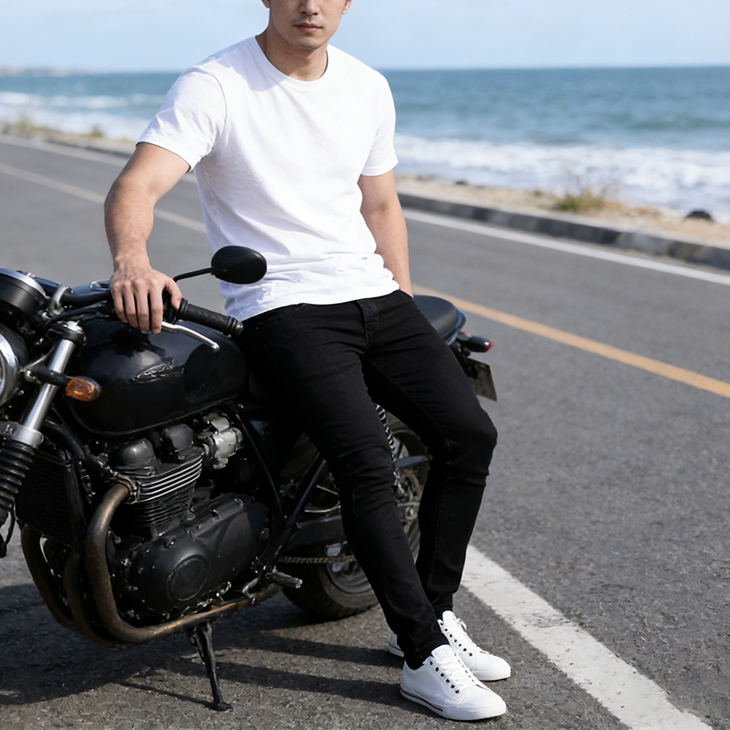 Pantalones vaqueros ajustados de mezclilla elástica para hombre