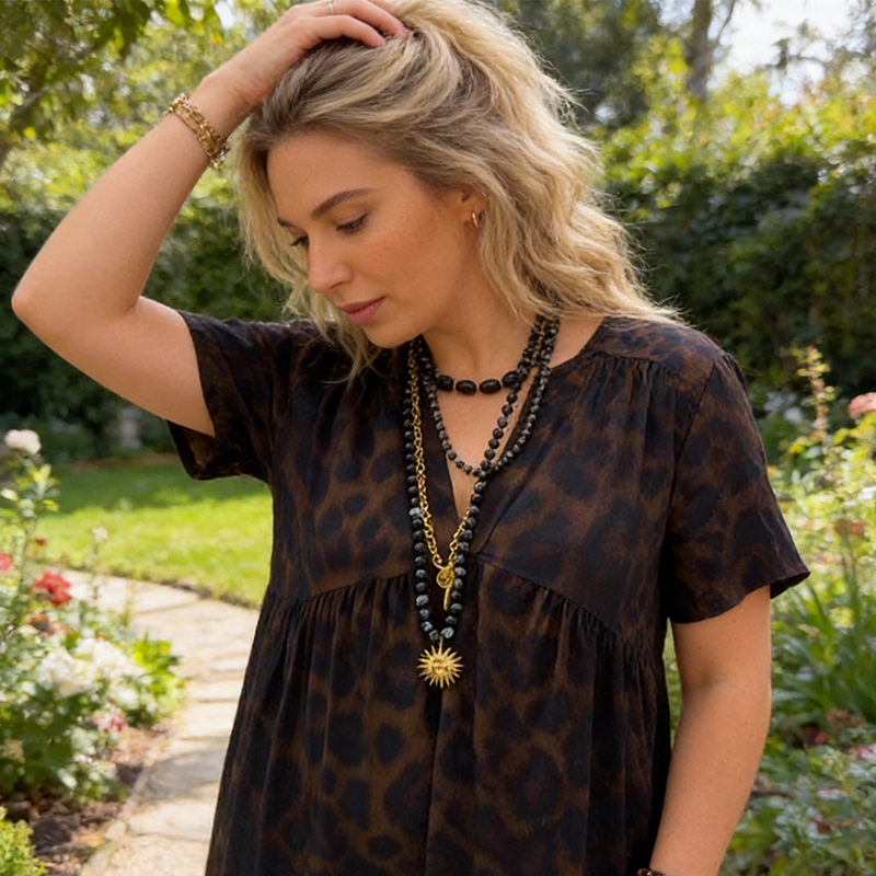 ⏰ ¡Oferta Limitada 50% OFF! 👗 Vestido Largo de Mujer con Escote en V y Estampado de Leopardo – Elegancia y Comodidad Todo el Día 🐆✨