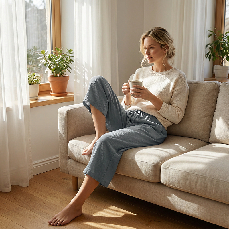 📢📢¡50% DE DESCUENTO! ⏰Pantalones Capri Casuales para Mujer con Cintura Elástica y Cordón