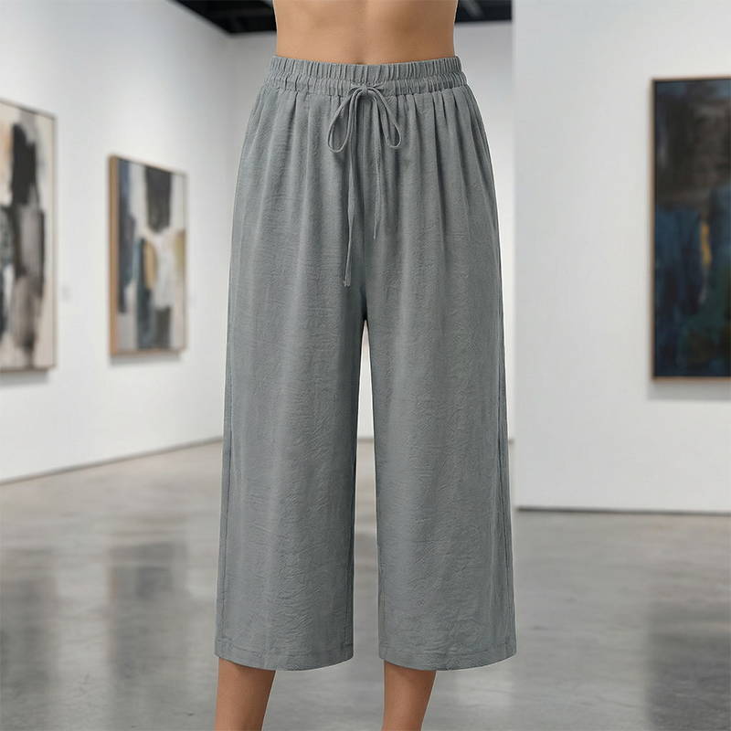 📢📢¡50% DE DESCUENTO! ⏰Pantalones Capri Casuales para Mujer con Cintura Elástica y Cordón