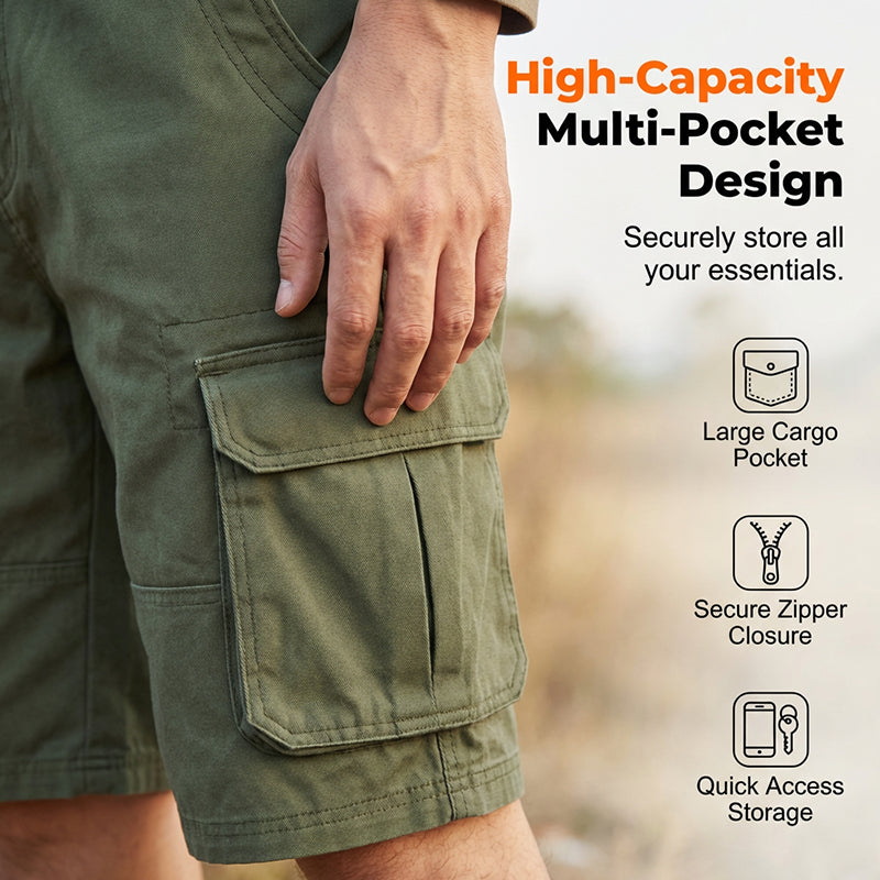 Pantalones cortos cargo casuales para hombre para exteriores ✈️ Compra 2 y obtén envío gratis
