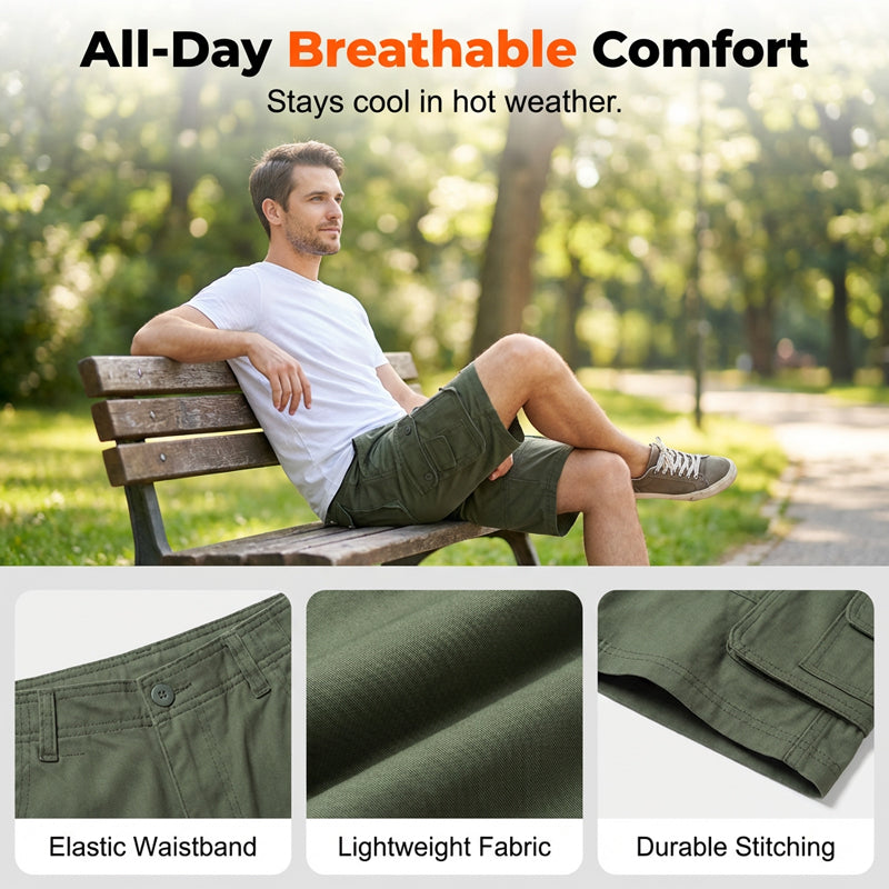 Pantalones cortos cargo casuales para hombre para exteriores ✈️ Compra 2 y obtén envío gratis