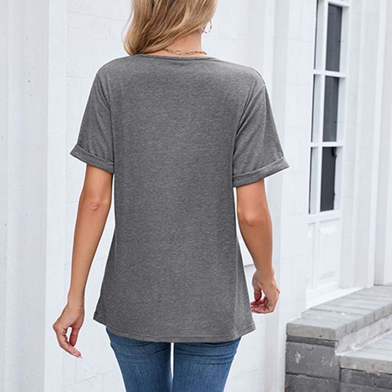 ⏳Oferta por tiempo limitado⏰Camiseta casual de manga corta con cuello en V para mujer
