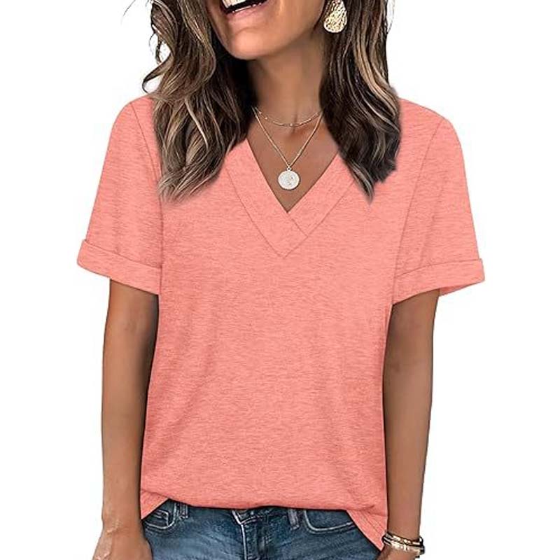 ⏳Oferta por tiempo limitado⏰Camiseta casual de manga corta con cuello en V para mujer